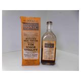 Vintage Nyal Strengthening Tonic Glass Bottle In