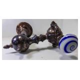 Antique Soda Fountain Spigot w/Milk Glass & Blue