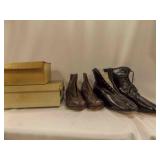 Vintage Brown Leather Lace Up High-top Dress Boot