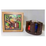 Vintage Revolving Poker Chip Rack - Walnut Toned