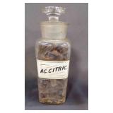 10" Antique Apothecary Drug Store Jar w/Stopper