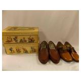 Two Pairs Of Mother Goose Shoes - Brown Leather