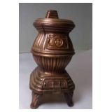 Vintage Cast Metal Potbelly Stove Coin Bank