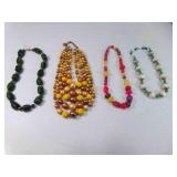 4 Vintage Retro Chunky Short Fashion Jewelry