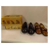 Two Pairs Of Mother Goose Shoes - Brown Leather