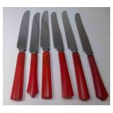 6) Stainless Steel Kitchen Butter Knives w/Cherry