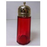 Antique Victorian Cranberry Glass Sugar Shaker