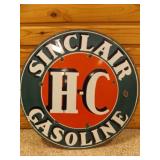 Sinclair H-C Gasoline Double Sided Porcelain Sign