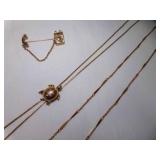3 Vintage Avon Pieces - Turtle Slide Necklace &