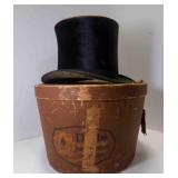 Vintage Beaver Top Hat in Original Cardboard Box