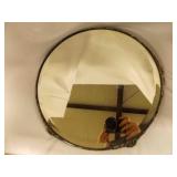 OLD 14" Wide Plateau Footed Beveled Mirror