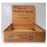 Vintage Bentons Special Wood Cigar Box w/Tax