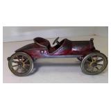 OLD Cast Iron Boat Tail Race Car w/Spoked Wheels