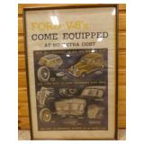 Framed Vintage Advertisement For 1935 Ford V-8