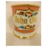 OLD Floral Shaving Mug w/The Name "John"