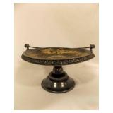 Victorian Sliver Plate Pedestal Tray w/Handle &