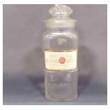 9ï¿½" Antique Apothecary Drug Store Jar w/Stopper