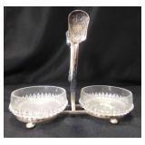 Vintage Silver Plated Double Serving Bowls w/2