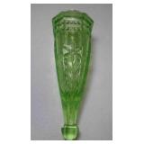 Antique Vaseline Glow Green Uranium Glass Bud Vase