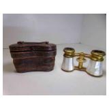 Antique Mother Of Pearl and Brass Opera Glasses