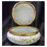 Victorian Opaline Glass Large Wave Crest Dresser