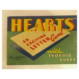 HEARTS An Exciting Letter Game w/Ivoroid Cubes