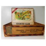 Vintage Country Club Wood Cigar Box w/Tax Stamp