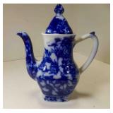 Antique MCM Ironstone Flow Blue Coffee or Tea Pot