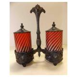 Victorian Sliver Plate Double Pickle Castor