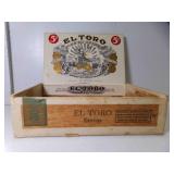 Vintage " El Toro de la Selva" Wood Cigar Box