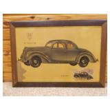 Framed Vintage Promotional Advertisement 1937 Ford