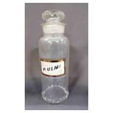 12" Antique Apothecary Drug Store Jar w/Stopper