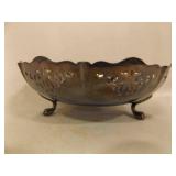 Vintage Sliver Plated Three Footed Bowl w/Patina