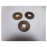 3Vintage 5ï¿½ Trade Tokens w/A Hole in Middle