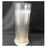 Vintage Clear Vertically Ribbed Straw Holder Heavy