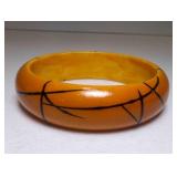 Butterscotch-Colored Plastic Bangle Bracelet with
