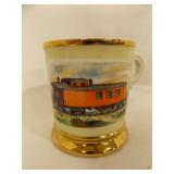 Vintage Shaving Mug Featuring A Train Caboose
