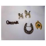 Momma & Baby Horse Brooches - Key Brooch with