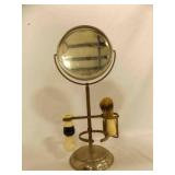Metal Shaving Stand w/Mirror & Brushes