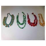 4 Vintage Retro Chunky Multi Strand Fashion