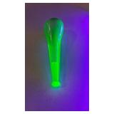 Benzer Vaseline Glow Green Uranium Glass Bud Vase