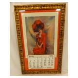 Framed Vintage Reproduction Of 1908 Calendar