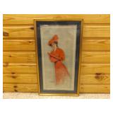 OLD "The Favorite" Color Lithograph Print Frame