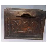 Vintage Embossed Metal Pirate Treasure Chest