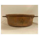 OLD 10" Wide Double Handle Copper Bowl