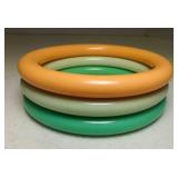 Three Plastic or Lucite? Bangle Bracelets - Peach