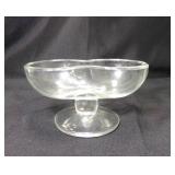 4 MCM Retro Double Scoop Pedestal Clear Glass