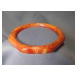 Butterscotch and Red Bakelite Bangle Bracelet