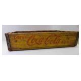 1967 Coca-Cola Soda Pop Wood Crate Hold 24 Bottles