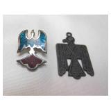 2 Thunderbirds Pewter & Native American Sterling